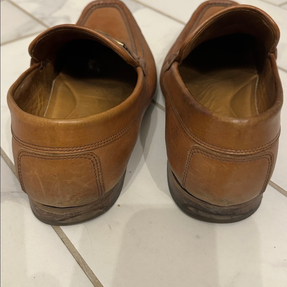 Donald J. Pliner Tan Leather Slip-On Loafers - Picture 5 of 11